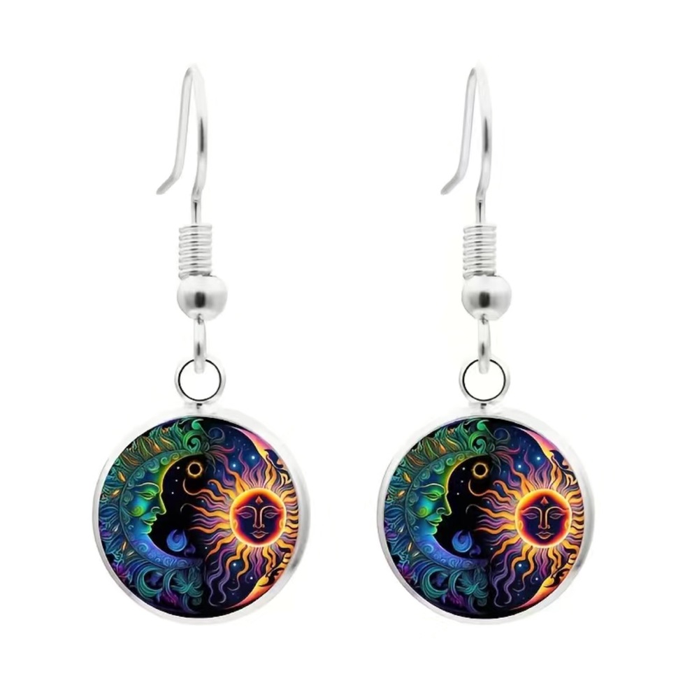 Sun & Moon 3-pc Round Fashion Jewelry Set 3-pc Set (Necklace-Earrings-Bracelet) - Picture 3 of 5